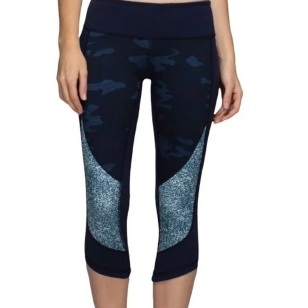 Lululemon wunder under crop sashiko camo leggings size4 - Picture 2 of 8